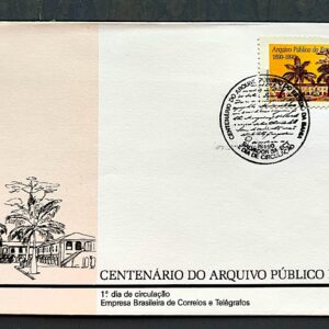 Envelope FDC 489 1990 Centenario Arquivo Publico da Bahia CBC BA 2
