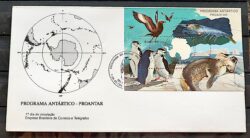 Envelope FDC 493 1990 Proantar Antartida Antartica Foca Pinguim Mapa CBC RJ 1