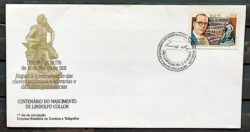 Envelope FDC 495 1990 Centenario Lindolfo Collor Literatura Politica CBC RS 2