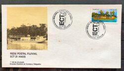 Envelope FDC 499 1990 Rede Postal Fluvial Navio CBC AM