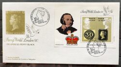 Envelope FDC 500 1990 Penny Black Inglaterra CBC RJ 3