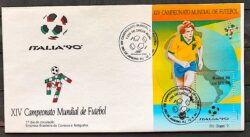 Envelope FDC 501 1990 Copa do Mundo de Futebol Italia CBC RJ 1
