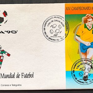 Envelope FDC 501 1990 Copa do Mundo de Futebol Italia CBC RJ 1