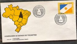 Envelope FDC 504 1990 Tocantins Mapa Bandeira CBC TO 2