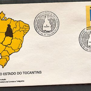 Envelope FDC 504 1990 Tocantins Mapa Bandeira CBC TO 2