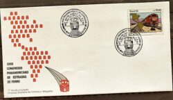 Envelope FDC 512 1990 Congresso Estradas de Ferro Trem Mapa CBC RJ 1