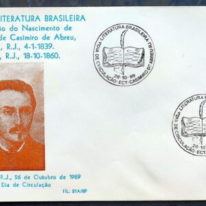 Envelope PVT 21A 1989 Escritores Casimiro de Abreu Literatura CBC RJ 01