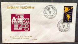 Envelope PVT FIL 009 1988 Telecom Comunicacao Mapa CBC RJ