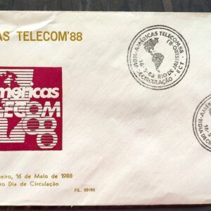 Envelope PVT FIL 009 1988 Telecom Comunicacao Mapa CBC RJ