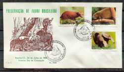 Envelope PVT FIL 012 1988 Fauna Cachorro do Mato Tamandua Ourico CBC BSB