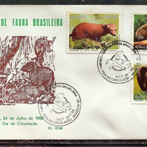 Envelope PVT FIL 012 1988 Fauna Cachorro do Mato Tamandua Ourico CBC BSB