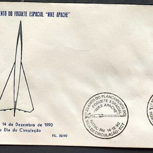 Envelope PVT FIL 032 1990 Lancamento Aeroespacial Foguete NIKE APACHE CBC RN