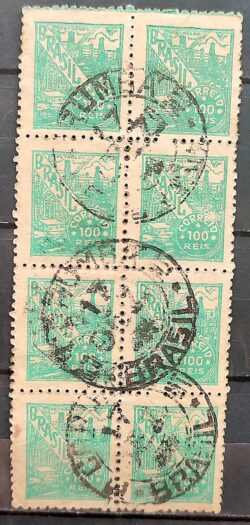 Selo Regular Cod RHM 373 Netinha Petroleo Energia 100 Reis Filigrana Q 1943 Octilha Circulado