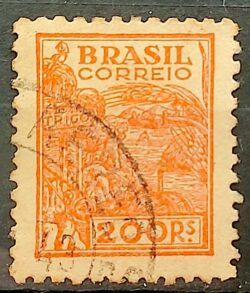 Selo Regular Cod RHM 374 Netinha Trigo Gastronomia 200 Reis Filigrana Q 1943 Circulado 1