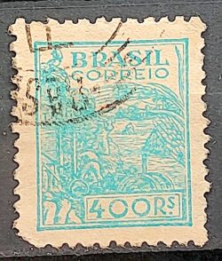 Selo Regular Cod RHM 375 Netinha Trigo Gastronomia 400 Reis Filigrana Q 1943 Circulado 6