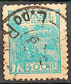 Selo Regular Cod RHM 375 Netinha Trigo Gastronomia 400 Reis Filigrana Q 1943 Circulado 8