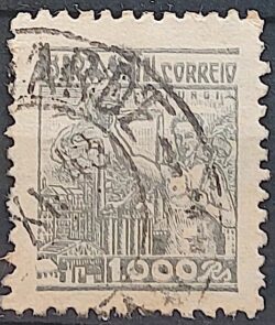 Selo Regular Cod RHM 379 Netinha Siderurgia 1000 Reis Filigrana Q 1943 Circulado 10