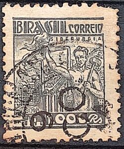 Selo Regular Cod RHM 379 Netinha Siderurgia 1000 Reis Filigrana Q 1943 Circulado 15