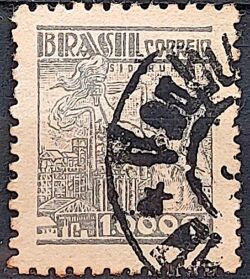 Selo Regular Cod RHM 379 Netinha Siderurgia 1000 Reis Filigrana Q 1943 Circulado 16