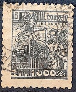 Selo Regular Cod RHM 379 Netinha Siderurgia 1000 Reis Filigrana Q 1943 Circulado 6