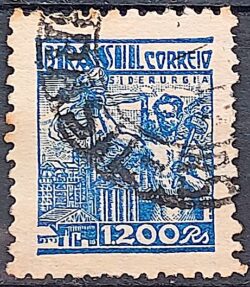 Selo Regular Cod RHM 380 Netinha Siderurgia 1200 Reis Filigrana Q 1943 Circulado 2