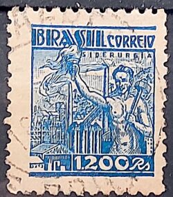 Selo Regular Cod RHM 380 Netinha Siderurgia 1200 Reis Filigrana Q 1943 Circulado 8