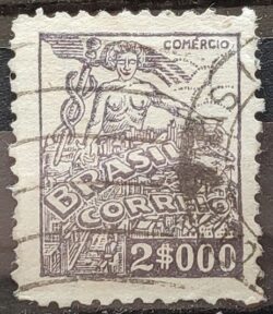 Selo Regular Cod RHM 381 Netinha Comercio 2000 Reis Filigrana Q 1943 Circulado 10