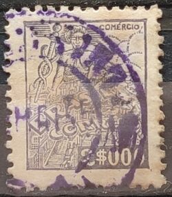 Selo Regular Cod RHM 381 Netinha Comercio 2000 Reis Filigrana Q 1943 Circulado 16