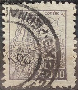Selo Regular Cod RHM 381 Netinha Comercio 2000 Reis Filigrana Q 1943 Circulado 19