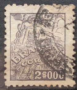 Selo Regular Cod RHM 381 Netinha Comercio 2000 Reis Filigrana Q 1943 Circulado 2