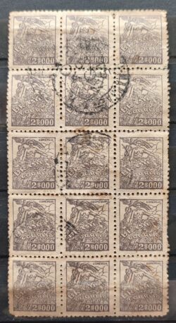 Selo Regular Cod RHM 381 Netinha Comercio 2000 Reis Filigrana Q 1943 Circulado 30 15 Unidades