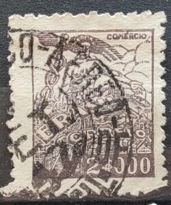 Selo Regular Cod RHM 381 Netinha Comercio 2000 Reis Filigrana Q 1943 Circulado 4