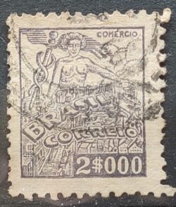 Selo Regular Cod RHM 381 Netinha Comercio 2000 Reis Filigrana Q 1943 Circulado 5