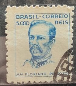 Selo Regular Cod RHM 382 Netinha Marechal Floriano Peixoto Militar 5000 Reis Filigrana Q 1943 Circulado 1