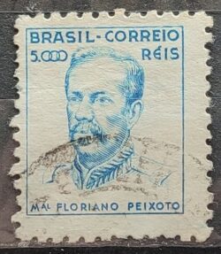 Selo Regular Cod RHM 382 Netinha Marechal Floriano Peixoto Militar 5000 Reis Filigrana Q 1943 Circulado 2