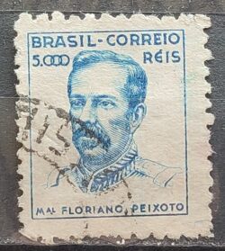 Selo Regular Cod RHM 382 Netinha Marechal Floriano Peixoto Militar 5000 Reis Filigrana Q 1943 Circulado 5