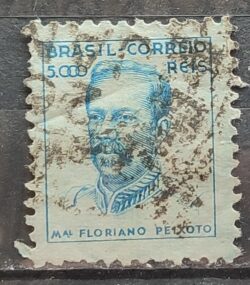 Selo Regular Cod RHM 382 Netinha Marechal Floriano Peixoto Militar 5000 Reis Filigrana Q 1943 Circulado 6
