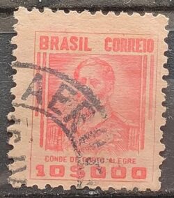 Selo Regular Cod RHM 383 Netinha Conde de Porto Alegre 1000 Reis Filigrana Q 1943 Circulado 2
