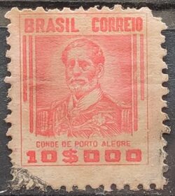 Selo Regular Cod RHM 383 Netinha Conde de Porto Alegre 1000 Reis Filigrana Q 1943 Circulado 3
