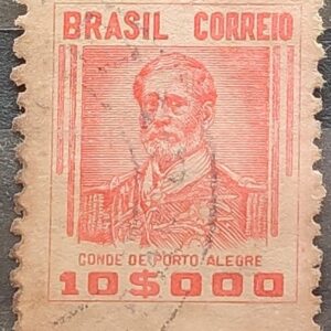 Selo Regular Cod RHM 383 Netinha Conde de Porto Alegre 1000 Reis Filigrana Q 1943 Circulado 4