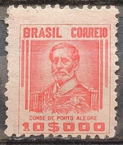 Selo Regular Cod RHM 383 Netinha Conde de Porto Alegre 1000 Reis Filigrana Q 1943 Circulado 5