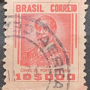 Selo Regular Cod RHM 383 Netinha Conde de Porto Alegre 1000 Reis Filigrana Q 1943 Circulado 6