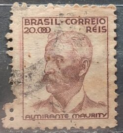 Selo Regular Cod RHM 384 Netinha Almirante Maurity Militar 20000 Reis Filigrana Q 1943 Circulado 3
