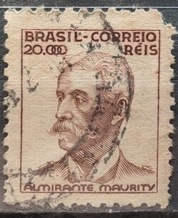 Selo Regular Cod RHM 384 Netinha Almirante Maurity Militar 20000 Reis Filigrana Q 1943 Circulado 5