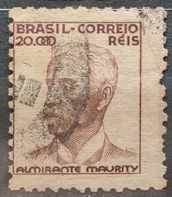 Selo Regular Cod RHM 384 Netinha Almirante Maurity Militar 20000 Reis Filigrana Q 1943 Circulado 6