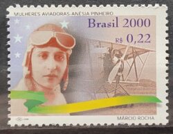 C 2245 Selo Mulheres Aviadoras Aviao 2000 Anesia Machado