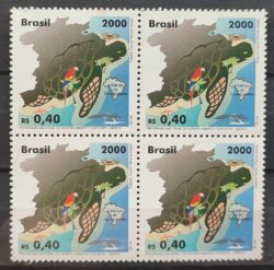 C 2276 Selo Gerenciamento Costeiro GERCO Tartaruga Aves Passaro Mapa Baleia Siri 2000 Quadra