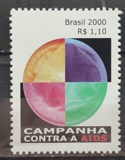 C 2292 Selo Campanha Contra Aids Saude UPAEP Serie America 2000