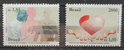 C 2341 Selo Doacao de Orgaos e Tecidos Transplantes Ciencia Saude Coracao 2000 Serie Completa Separados