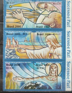 C 2347 Selo Natal Jesus Cristo Peixe Barco Estrela Mapa 2000 Vinheta Direita